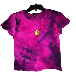 2/$10 with BUNDLE Rue21 pink and black tie dye shirt XS with face